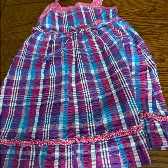 Youngland Vibrant Pink and Blue Plaid Dress - Picture 5 of 6